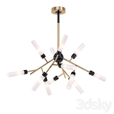 White Tube Valley Arredoluce Chandelier 12