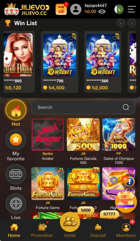 Jilievo Casino app