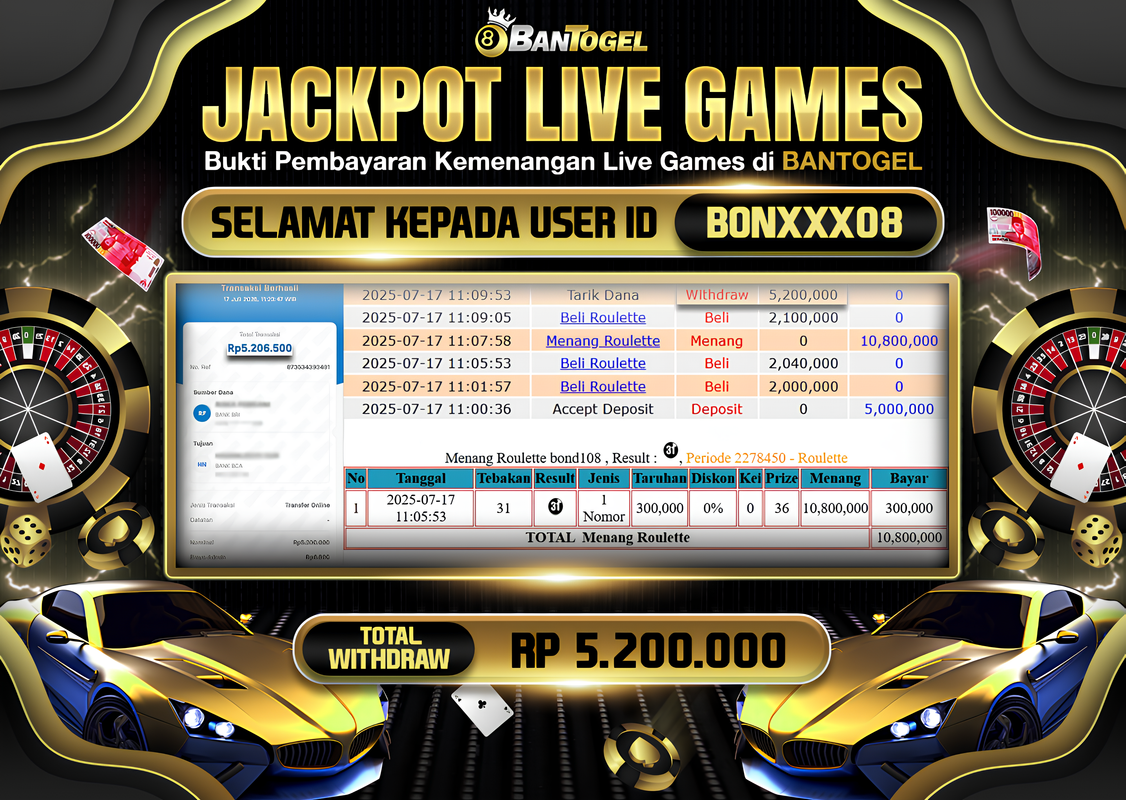 BUKTI JACKPOT LUNAS BANTOGEL