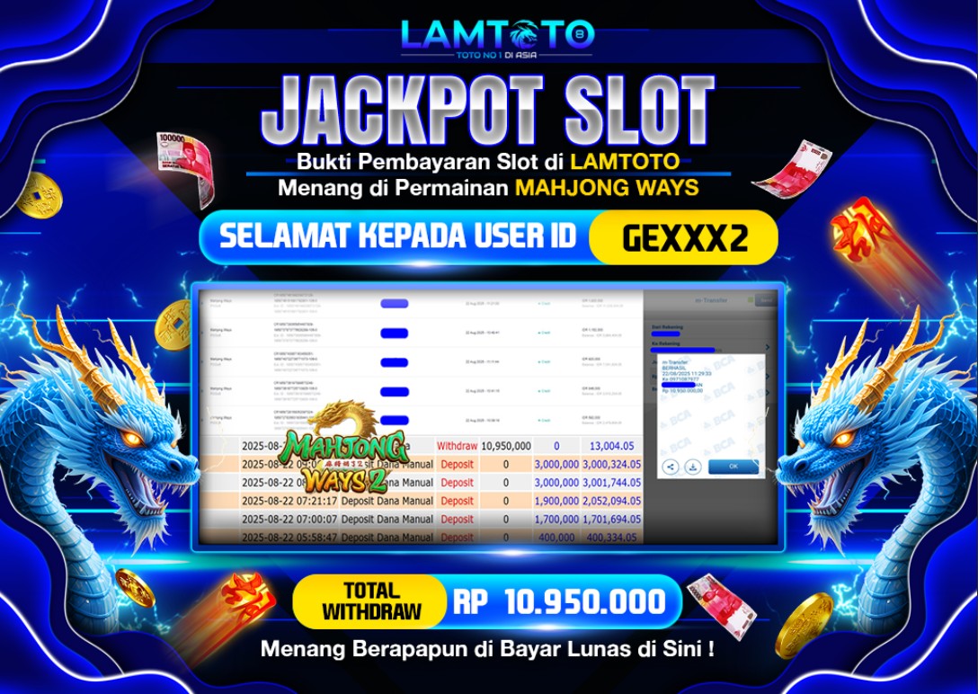 BUKTI JACKPOT LUNAS LAMTOTO