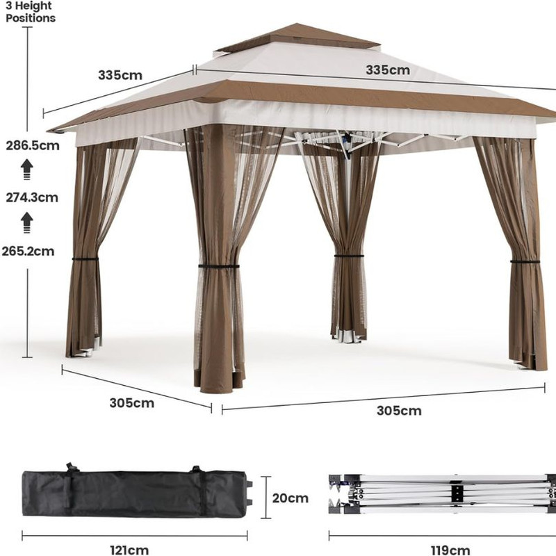 Gazebo da giardino pieghevole