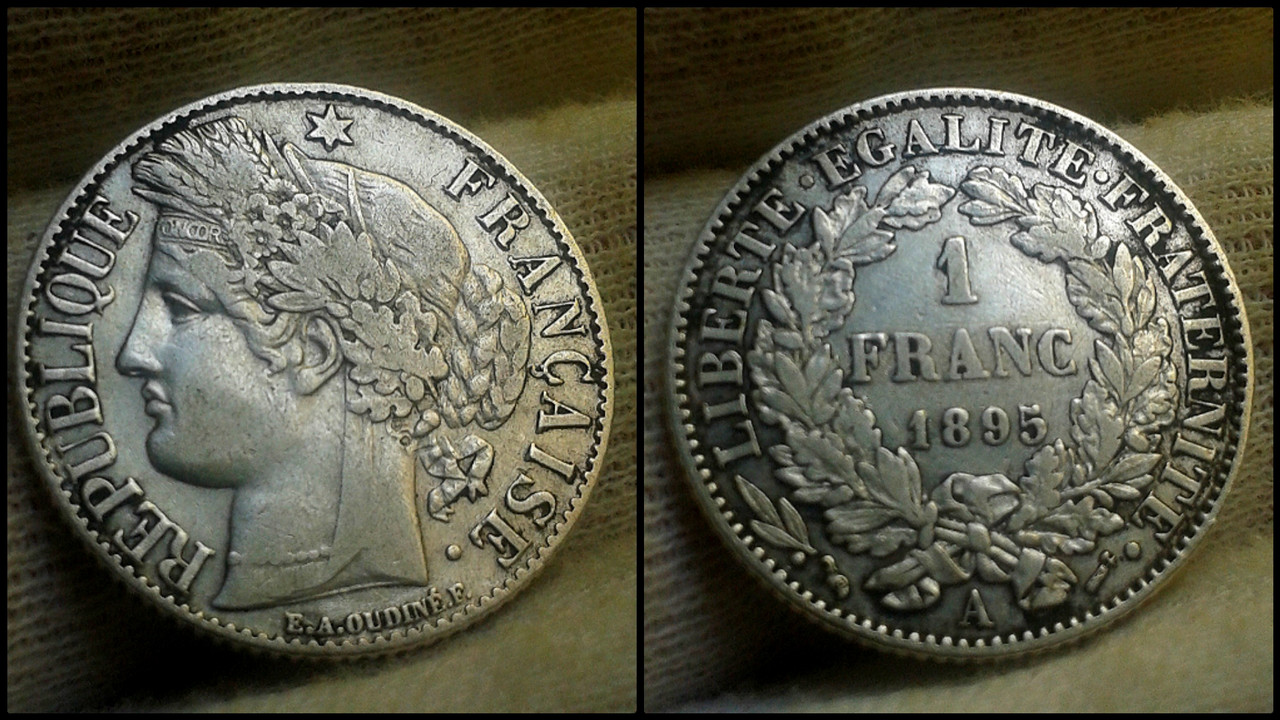 1 Franc 1895 A. República Francesa. Polish-20210514-230130276