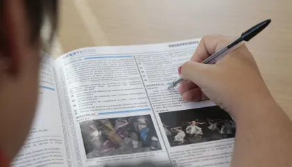 Estudantes realizando prova do ENEM