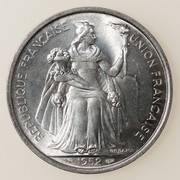 5 francos. Nueva Caledonia. Unión Francesa. 1952. PAS5602