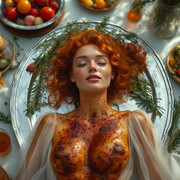 Garden wedding wom served Redhair 0 01