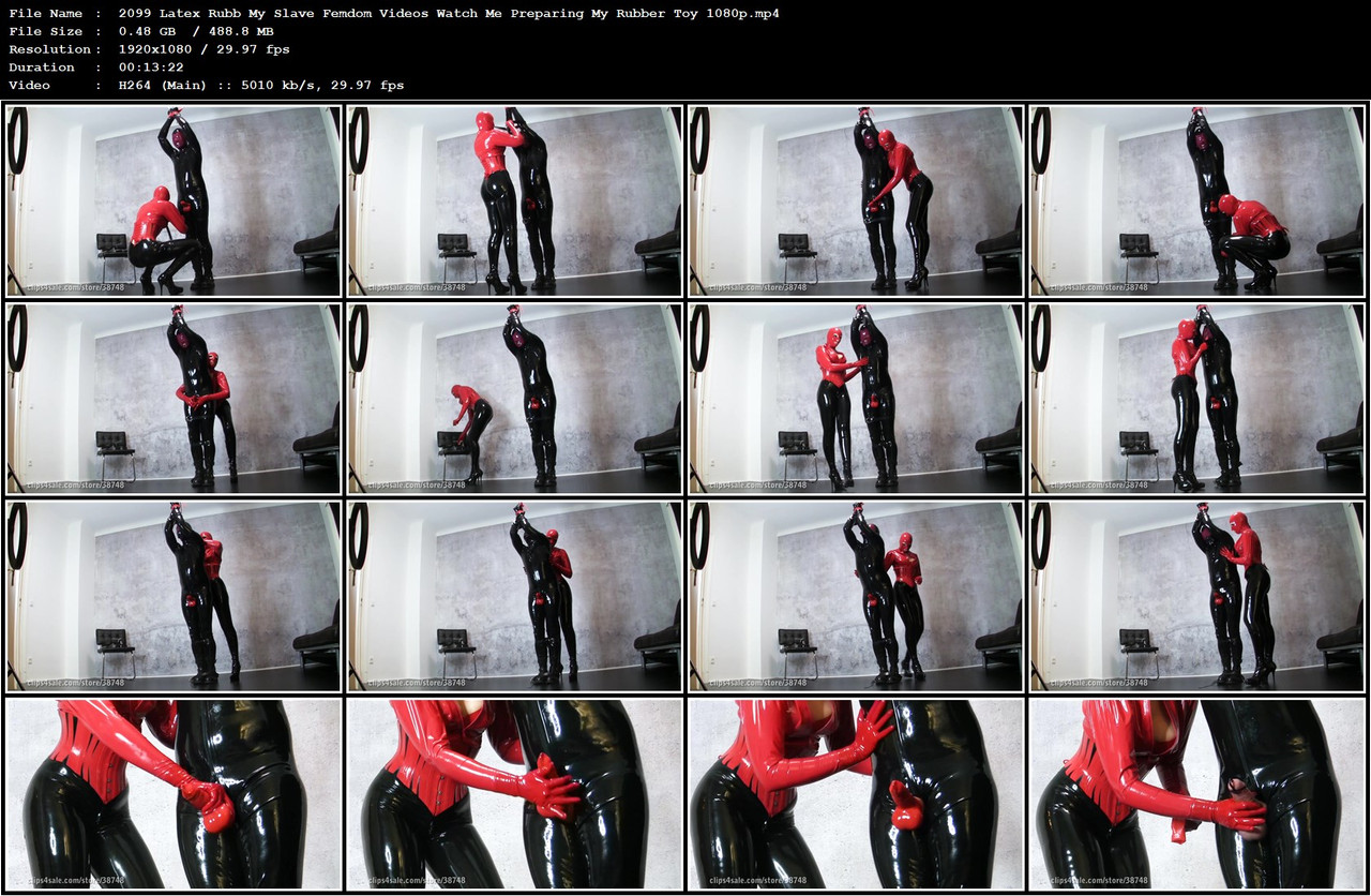 2099 Latex Rubb My Slave Femdom Videos Watch Me Preparing My Rubber Toy 1080p mp4