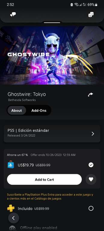 PSN Store: Ghostwire: Tokyo PS5 Edición Estadar 
