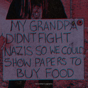 my grandpa didn't fight nazis so we could show papers to buy food