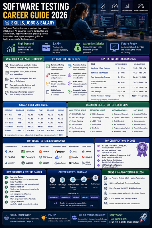 Software Testing Career Guide 2026: Skills, Jobs and Salary