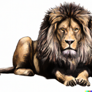 DALL-E-Hyperrealistic-lion-White-background
