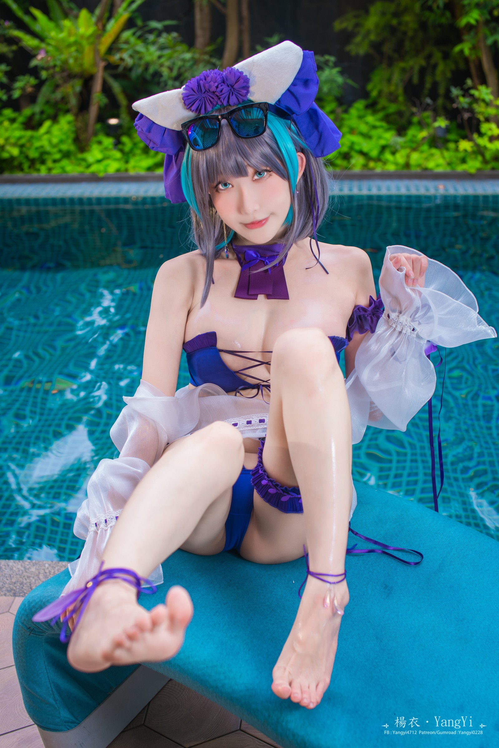 楊衣 Yangyi – 柴郡 Cheshire Cosplay 写真视频合集（55P+2V-261MB）碧蓝航线插图6