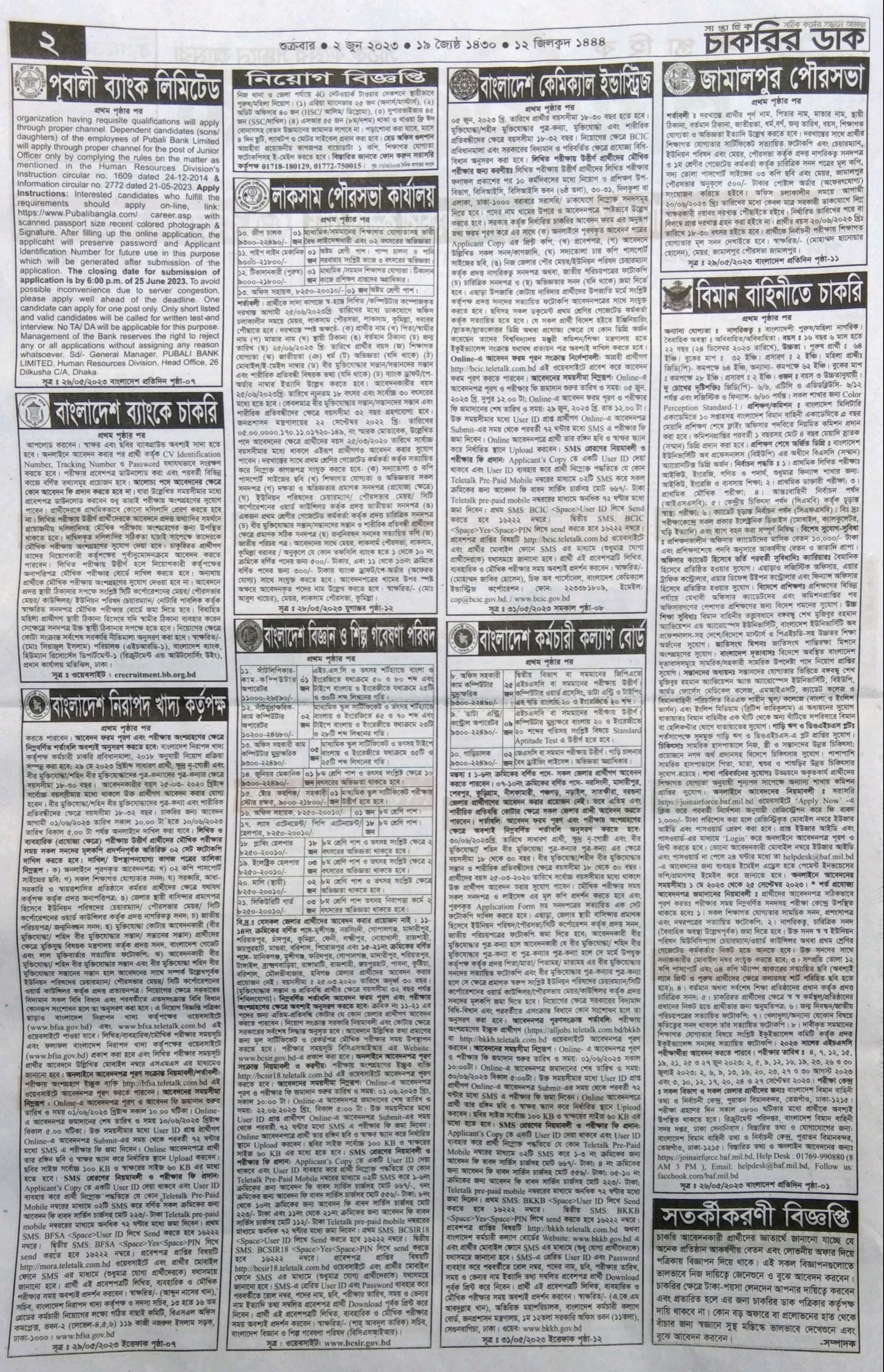 সাপ্তাহিক চাকরির ডাক