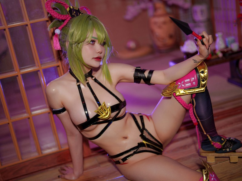 Joyce Lin2x Kuki Shinobu Cosplay Genshin Impact 写真 46P插图5