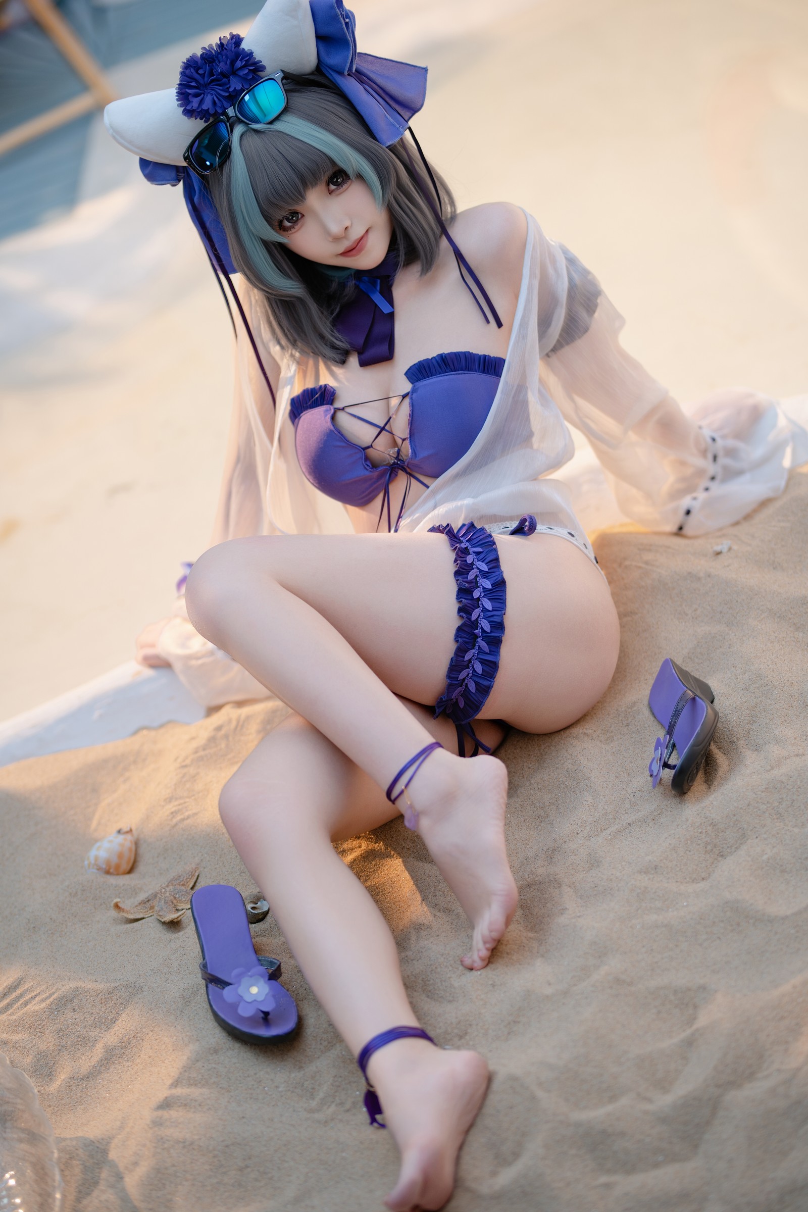 Bangni邦尼 – 泳装柴郡 Cosplay 高清写真集（86P-832MB）碧蓝航线插图2