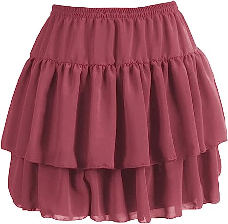 Women's Flared Short Skirts Basic Versatile Pleated Mini Skater Elastic Skirts - Picture 36 of 47