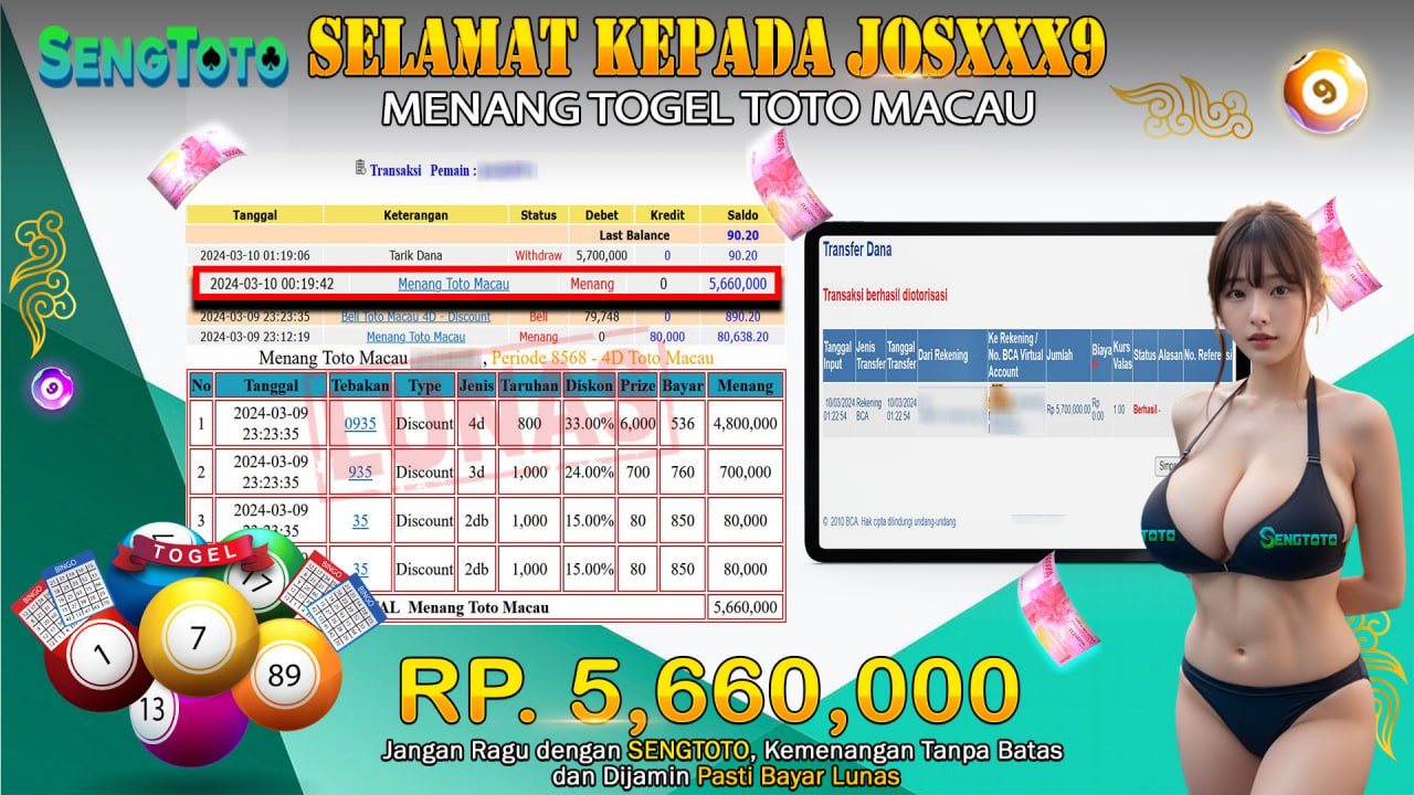 BUKTI PEMBAYARAN TOGEL TOTO MACAU