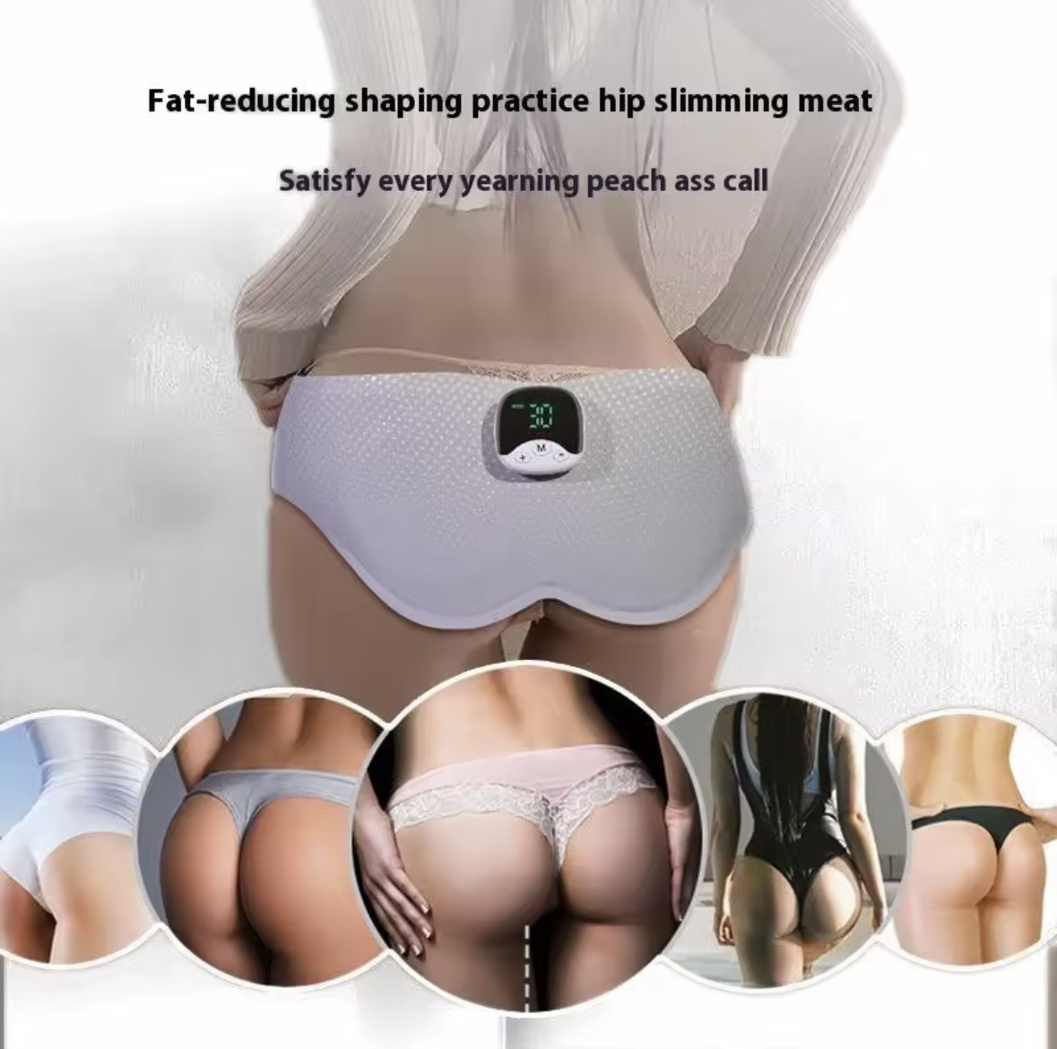 Wireless EMS Butt Trainer - Hip Lifting Massager Rechargeable Glute Stimulator for Body Sculpting Fitness Home Use Pain-Free