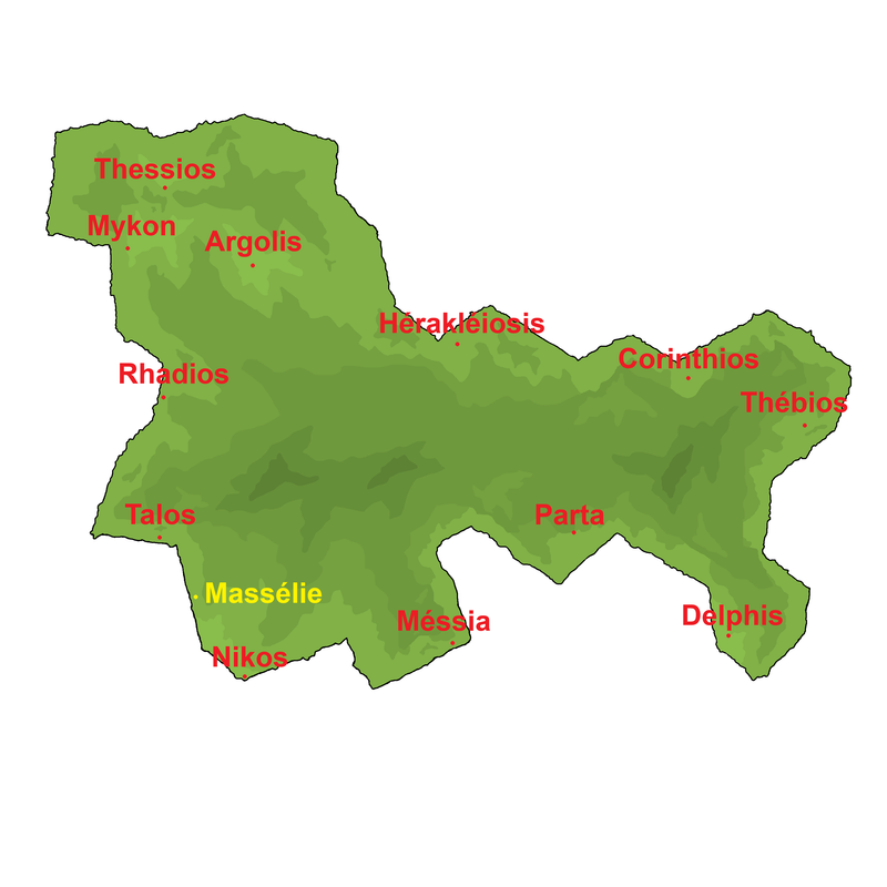 Carte du territoire métropolitain de Massélie