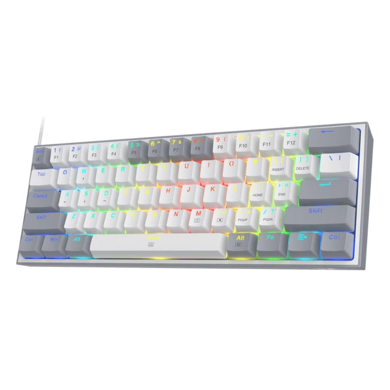 TECLADO REDRAGON FIZZ K617 RGB WHITE/GREY