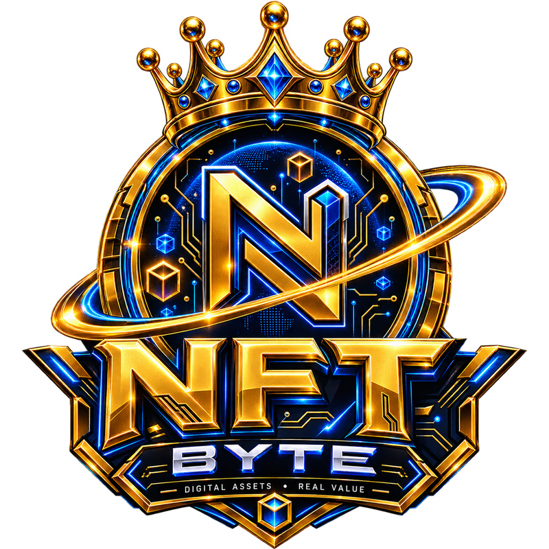 NFT BYTE crown and digital asset logo