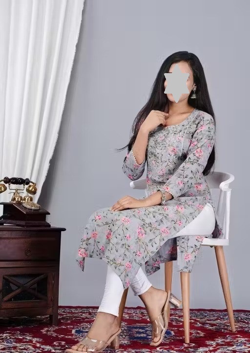 Women's Latest Design Casual Printed Grey Kurti For Office And Daily Use Color 1 (KS157)