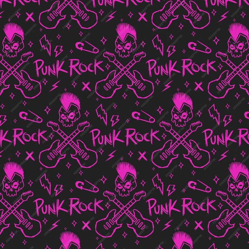 music hand drawn punk rock seamless pattern illustration 615746 190 ...