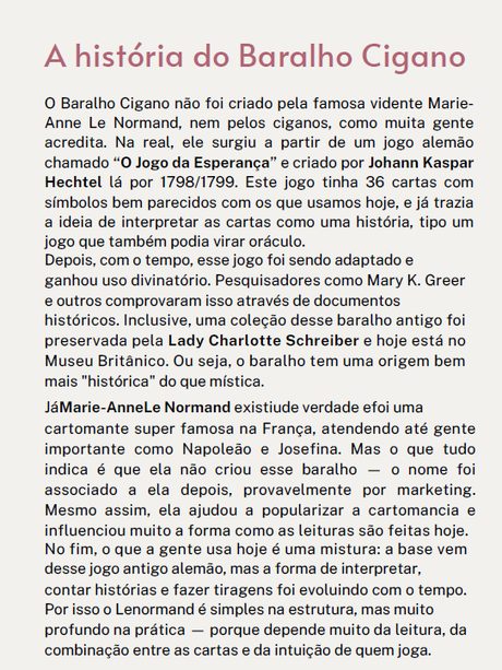 A história do Baralho Cigano