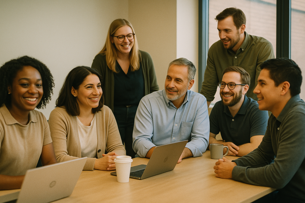 Team bei der Besprechung - Zusammenarbeit im Fokus