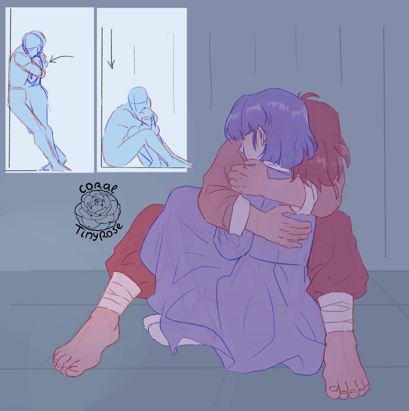 Image, Ranma gives a desperate hug to Akane on the floor