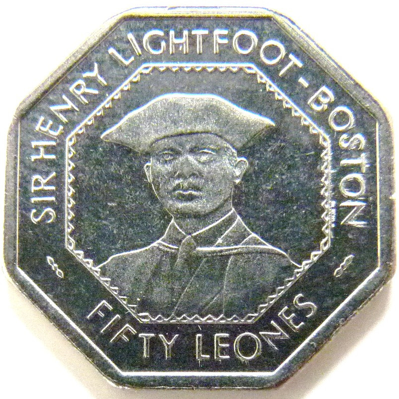 50 Leones. Sierra Leona. 1996 LEO-50-Leones-Henry-Lightfoot-Boston-rev
