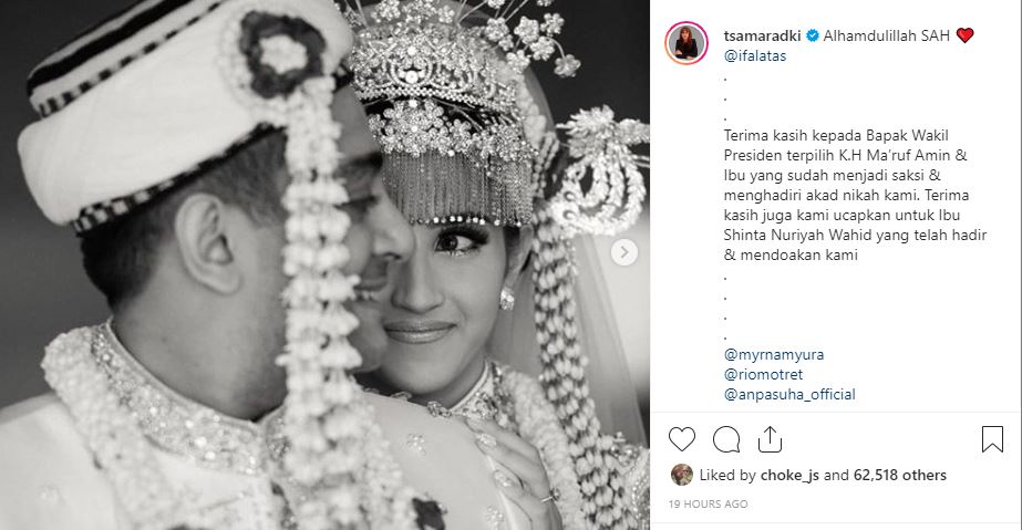 Tsamara Amany menikah