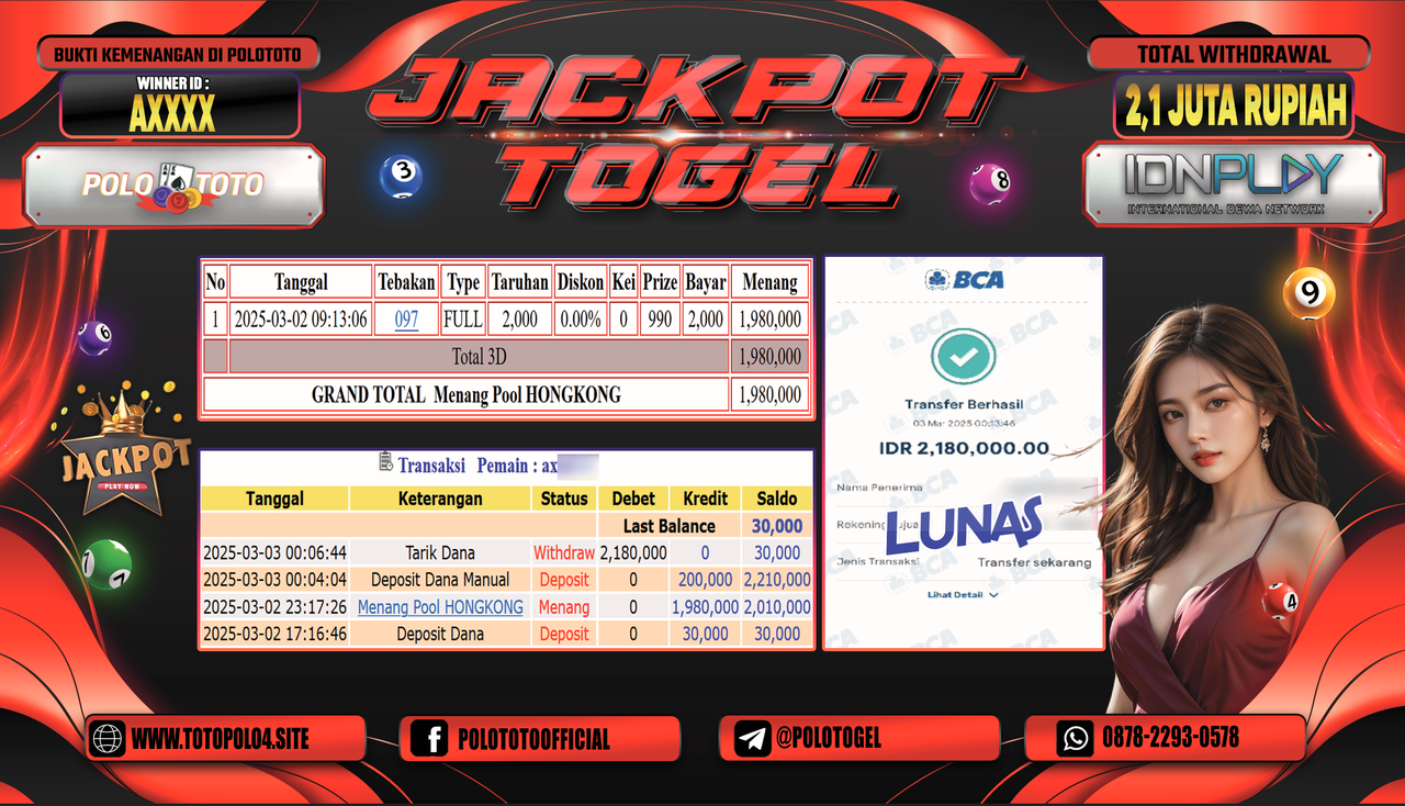 POLOTOTO JACKPOT TOGEL PASARAN HONGKONG Rp.2.180.000,-
