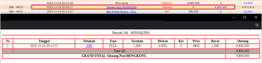 Bukti JP slot hari ini