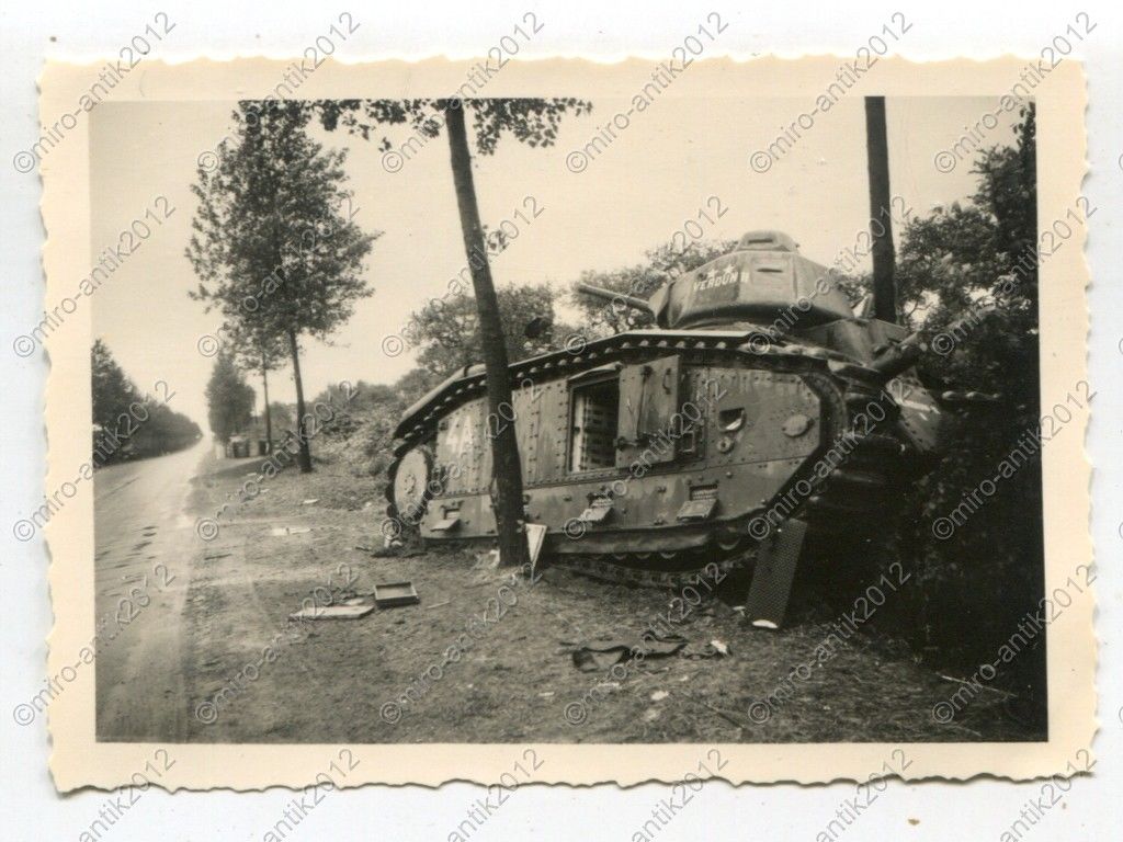 Foto, Wehrmacht, zerstörter Panzer, Char B1, VER