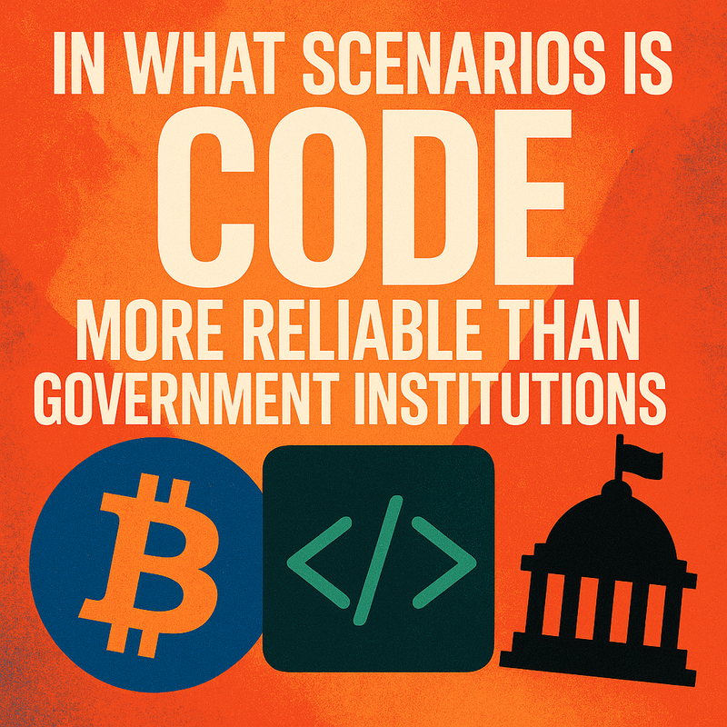 In what scenarios is code more reliable than government institutions