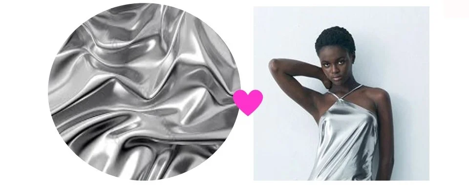 Exemple d'une femme portant de l’argent sur une tonalité de peau froide