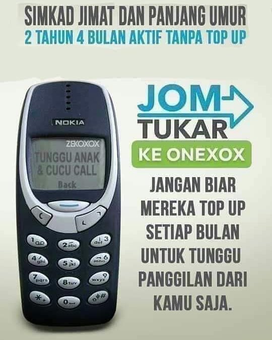 Simkad No 1 Di Malaysia Plan PraBayar Terbaik Di Malaysia Onexox Prepaid simkad jimat inovasi prabayar terkini boleh menikmati penjimatan tanpa caj tersembunyi serta tempoh aktif yang panjang selama 2 tahun 4 bulan sesuai untuk semua pengguna.  HARGA SIMKAD ONEXOX HANYA RM10 Harga simkad ONEXOX hanya RM10 untuk Nombor Baru dan simkad MNP (Kekal Nombor Lama). Tersedia nilai kredit percuma sebanyak RM5.  TEMPOH SAH 28 BULAN (2 TAHUN 4 BULAN) ONEXOX menawarkan tempoh aktif terpanjang di Malaysia iaitu 28 bulan (bersamaan 2 tahun 4 bulan) dan dilanjutkan lagi apabila membuat tambah nilai.  NTERNET BERKELAJUAN TINGGI (4G LTE) Dengan ONEXOX anda dapat menikmati pelan data internet yang berpatutan dengan liputan yang meluas, serta layari internet dengan kelajuan tinggi.  USER-GET-USER (UGU) Perkenalkan ONEXOX kepada sesiapa saja dan terima komisen sebanyak 6% setiap kali mereka topup, selagi mereka masih menggunakan ONEXOX.  PENDAPATAN PASIF Inilah RAHSIA bagaimana saya dan ramai lagi telah menjana pendapatan pasif dengan ONEXOX. Nak tahu rahsianya? Jom jadi dealer onexox