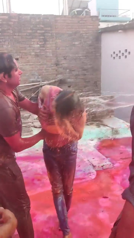 3 Guys pressing boobs of a desi girl during holi.mp4_snapshot_00.13.249