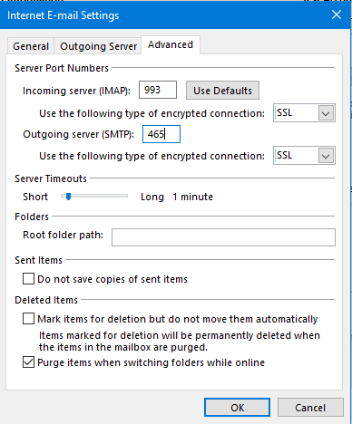 IMAP Settings IMAP Settings