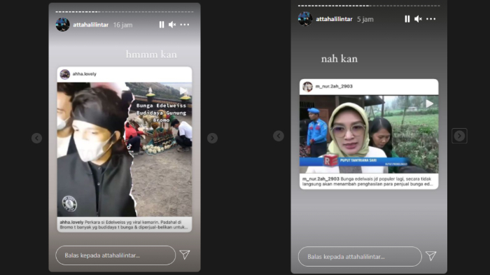 Atta Halilintar lampirkan video.