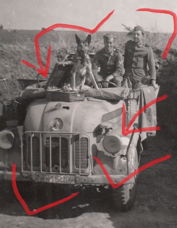 Foto WH Soldat GD Großdeutschland Kübel Wappen Kennung Kfz Ostfront Einsatz