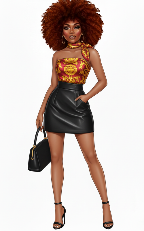 Scarf Top and Skirt 17