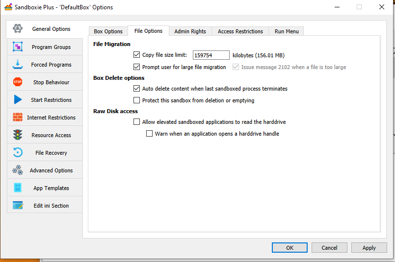 Xem phim ở sites VN an toàn với Sandboxie 2022-03-26-08-23-12-Sandboxie-Plus-Default-Box-Options