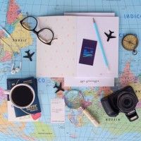 Travel flat lay — does the moment truly arrive?