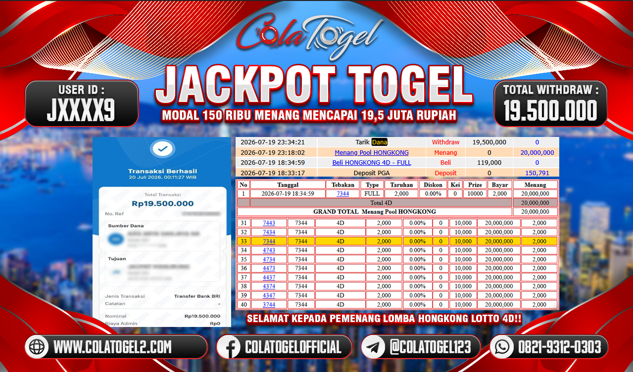 JACKPOT HONGKONG LOTTO!!