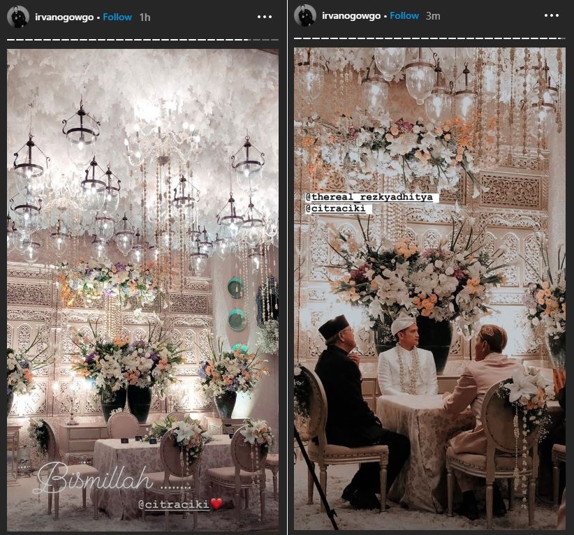 Pelaminan akad nikah Ciki dan Rezky