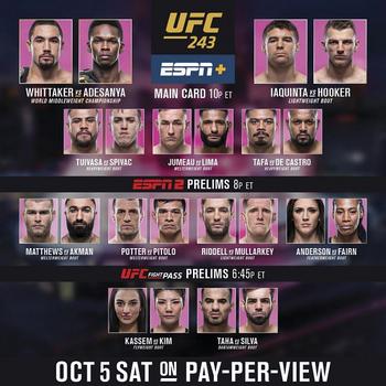 UFC 243 PPV Whittaker vs Adesanya PROPER SYNCED HDTV x264-PUNCH