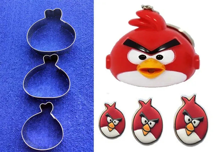 Molde cortador globos o angry birds cortador en acero para galletas