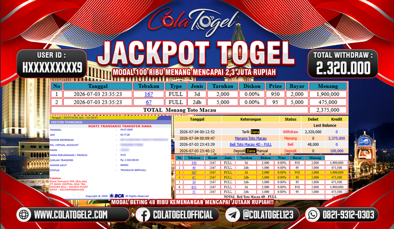 JACKPOT TOTO MACAU!! 