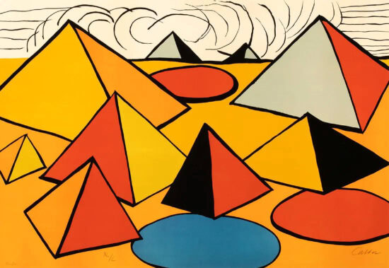 calder composition with pyramids circles and clouds 1970 550x379
